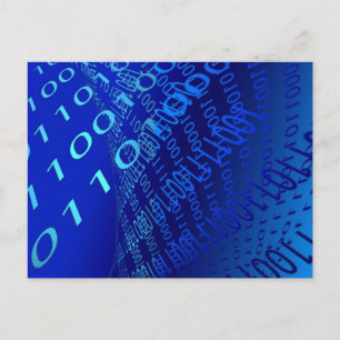 Carte Postale Beau Bleu Binary
