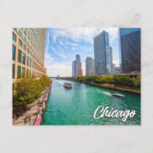 Carte Postale Beau centre-ville Chicago, Illinois, États-Unis