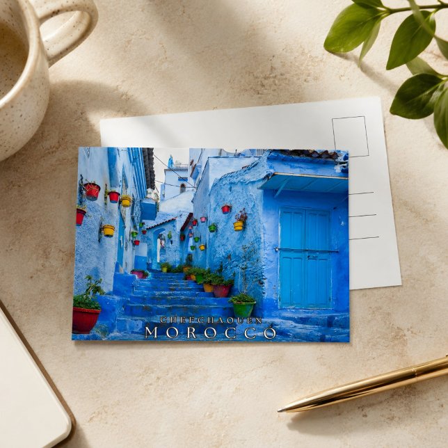 Carte Postale Beau Chefchaouen bleu Architecture marocaine (Créateur téléchargé)