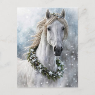 Carte Postale Beau cheval Joyeux Noël Saison