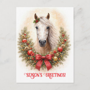 Carte Postale Beau cheval Joyeux Noël Saison Fêtes