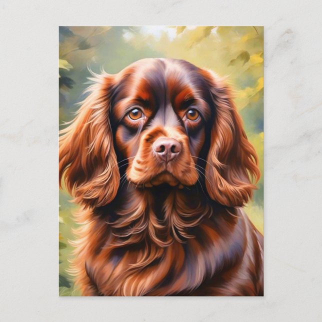 Carte Postale Beau Chien Brown Espagnol (Devant)