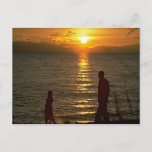 Carte Postale Beau coucher de soleil : Lac Malawi, Malawi