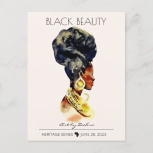 CARTE POSTALE BEAU COULEUR NOIR AFRICAIN REINE GRAND OR