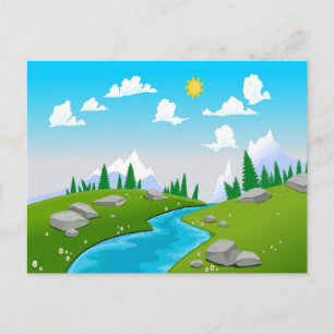 Carte Postale beau dessin de paysage