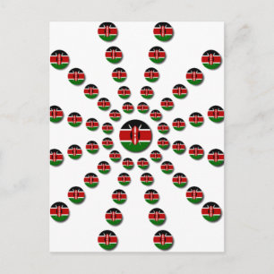 Carte Postale Beau Drapeau circulaire kenyan : Un design radial