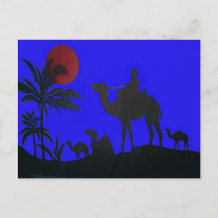 Carte Postale Beau Extraordinaire Sunset Camel Safari Art Imprim