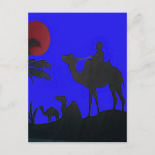 Carte Postale Beau Extraordinaire Sunset Camel Safari Art Imprim