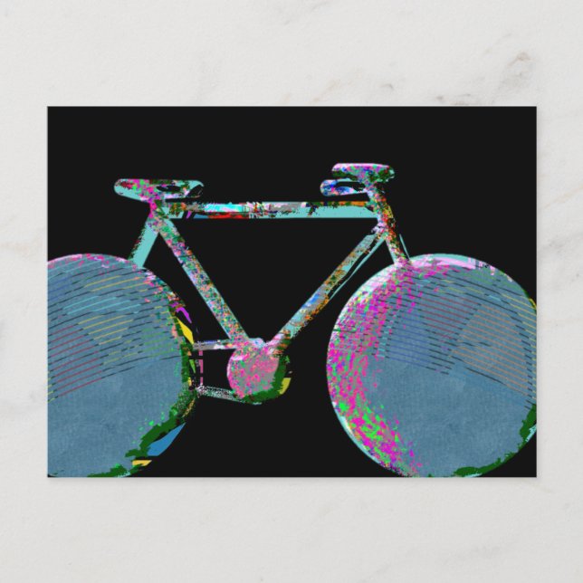 Carte Postale beau graphisme de vélo d'art moderne (Devant)