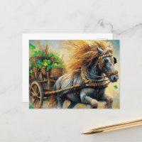 Beau Gray Gypsy Vanner Pulling Shamrocks de panier