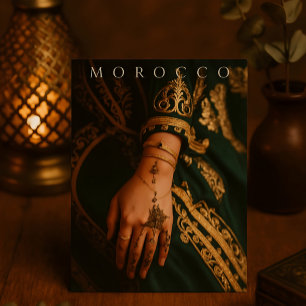 Carte Postale Beau Henné Motifs Maroc Marrakech