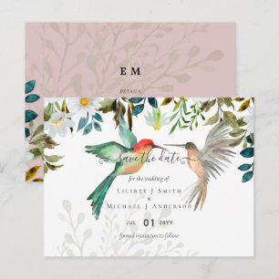 Carte Postale Beau HUMMINGBIRDS Couple Mariage