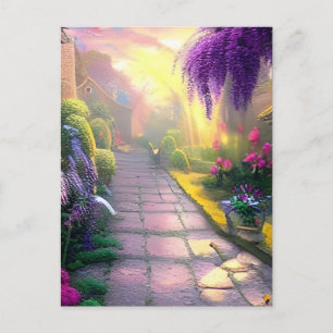 Carte Postale Beau Imaginaire Cottage Garden Path