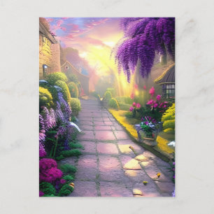 Carte Postale Beau Imaginaire Cottage Garden Path