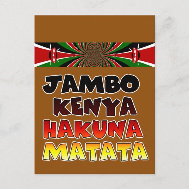 Carte Postale Beau Jambo Kenya Hakuna Matata Joli Art (Devant)