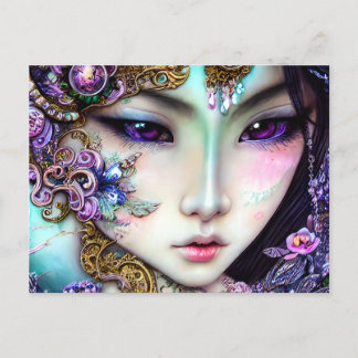 Carte Postale Beau Japonaise fille Imaginaire gothique