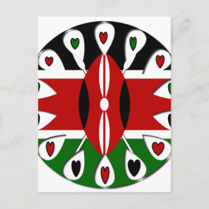 Carte Postale Beau Kenya Lovely Hearts Art Motif Extraordinaire