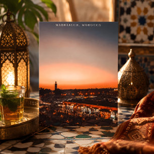 Carte Postale Beau Marrakech Rouge Medina Coucher de soleil