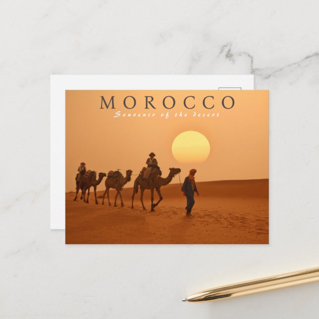 Carte Postale Beau Marrakech Sunset Maroc Désert (Devant/Arrière en situation)
