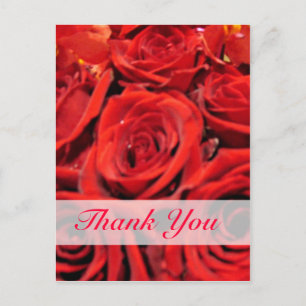 Carte Postale Beau Merci de Roses Rouges