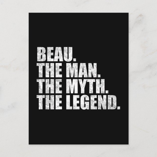 Carte Postale Beau name, Beau The Man The Myth The Legend (Devant)