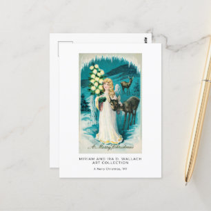 Carte Postale Beau Noël Angel Vintage Vacances Art