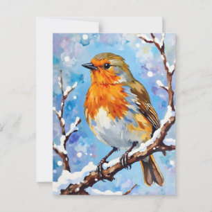 Carte Postale Beau Oiseau pour Noël