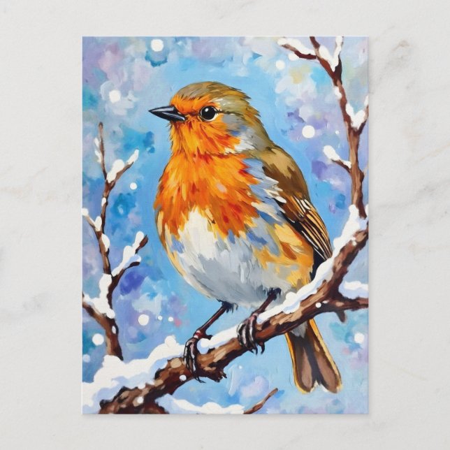 Carte Postale Beau Oiseau pour Noël (Devant)