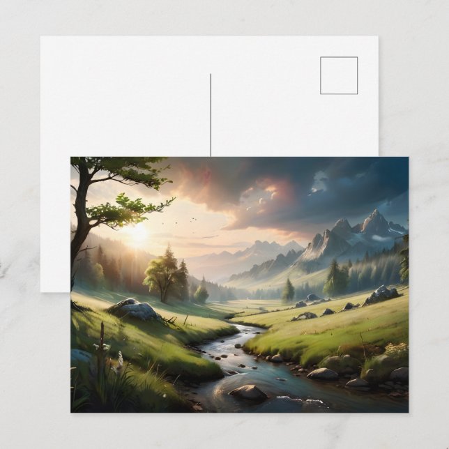 Carte Postale Beau paysage naturel (Devant / Derrière)