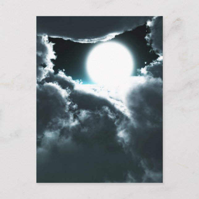 Carte Postale Beau paysage nocturne de lune (Devant)