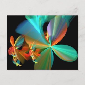 Carte Postale Beau pétales Turquoise Orange Fractal Art