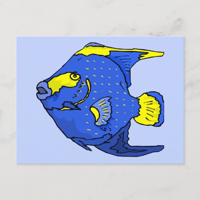 Carte Postale Beau poisson perroquet bleu tropical (Devant)