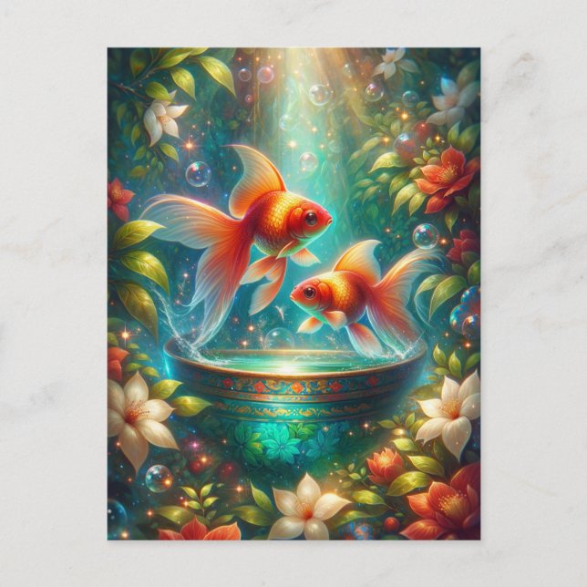 Carte Postale Beau poisson rouge Nowruz (Devant)