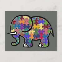 beau puzzle d'éléphant coloré