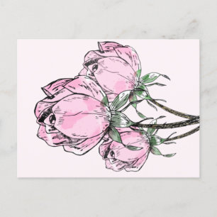 Carte Postale Beau Rose de main rose