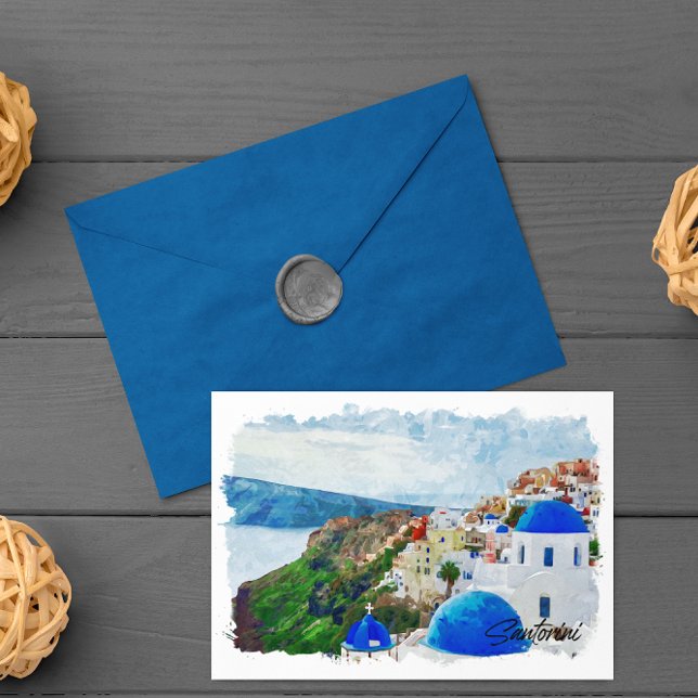Carte Postale Beau Santorin Grèce Décor Voyage (santorini greece scenery coastal postcard)