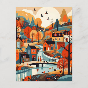 Carte Postale Beau Scandi Village Art