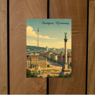 Carte Postale Beau Stuttgart Allemagne Voyage Rétro