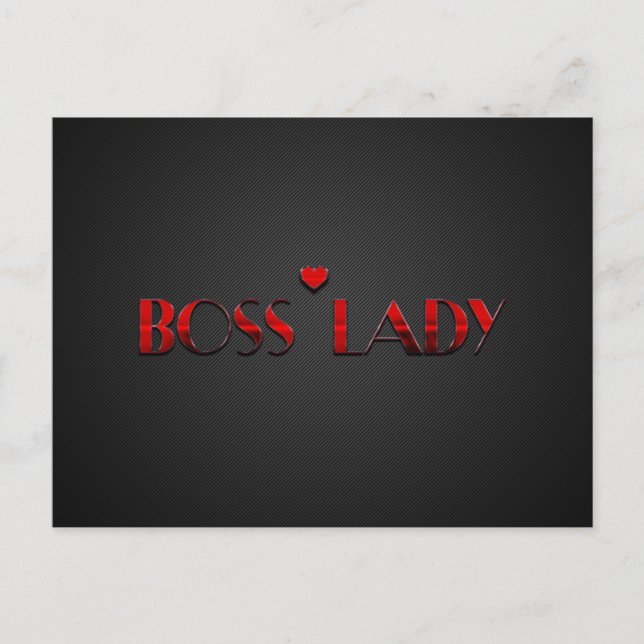 Carte Postale Beau texte de dame Boss Rouge avec carbone (Devant)