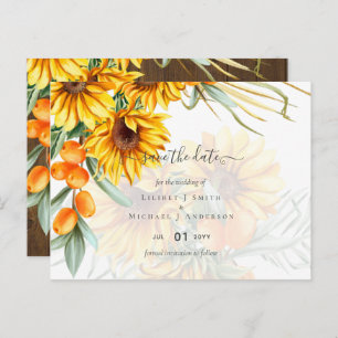 Carte Postale Beau tournesol rustique Pampas Mariage en herbe