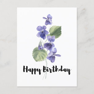 Carte Postale Beau violet Bouquet Joyeux anniversaire