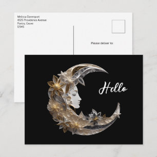 Carte Postale Beau visage dans la lune