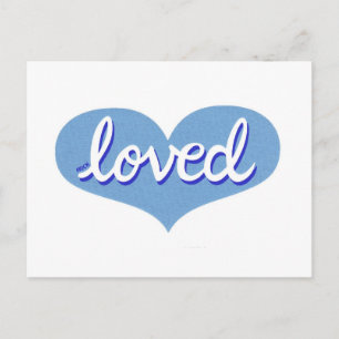 Carte Postale BEAUCOUP AIMÉ - adoré - Coeur d'amour bleu