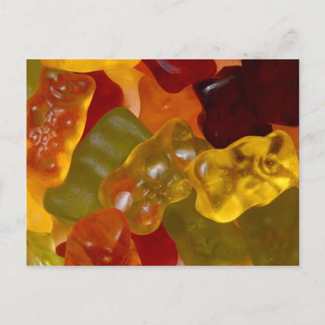 Carte Postale Beaucoup de bonbons gélifiés colorés (Devant)