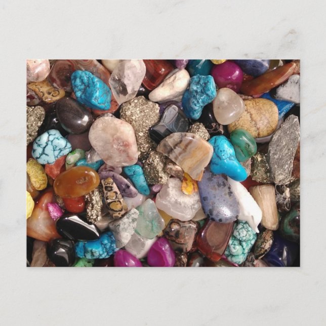 Carte Postale Beaucoup de roches polis colorées, inintéressantes (Devant)