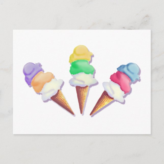 CARTE POSTALE BEAUCOUP DE SAVEURS DE CRÈME GLACE PAR SHARON SHAR (Devant)