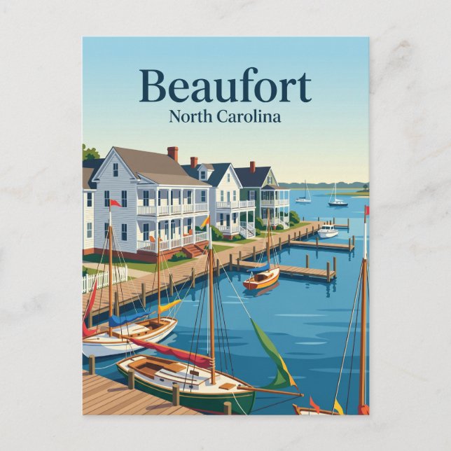 Carte Postale Beaufort Caroline du Nord (Devant)