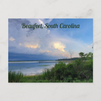 Carte Postale Beaufort Caroline du Sud Tempête Sur L'Eau