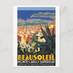 Carte Postale Beausoleil, France, Côte d'Azur, voyage vintage