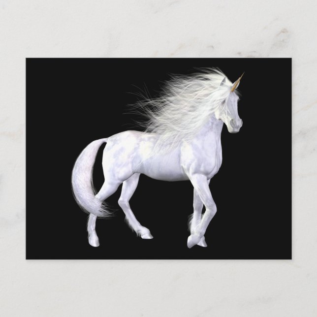 Carte postale Beauté blanche Unicorn (Devant)